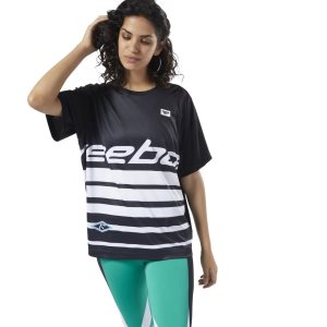 Reebok Classic Advance T Shirt Damen - Schwarz - DE 769-ZGJ